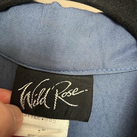 Vintage Wild Rose Periwinkle Blue Button Front Dress With Matching Belt - Picture 6 of 7